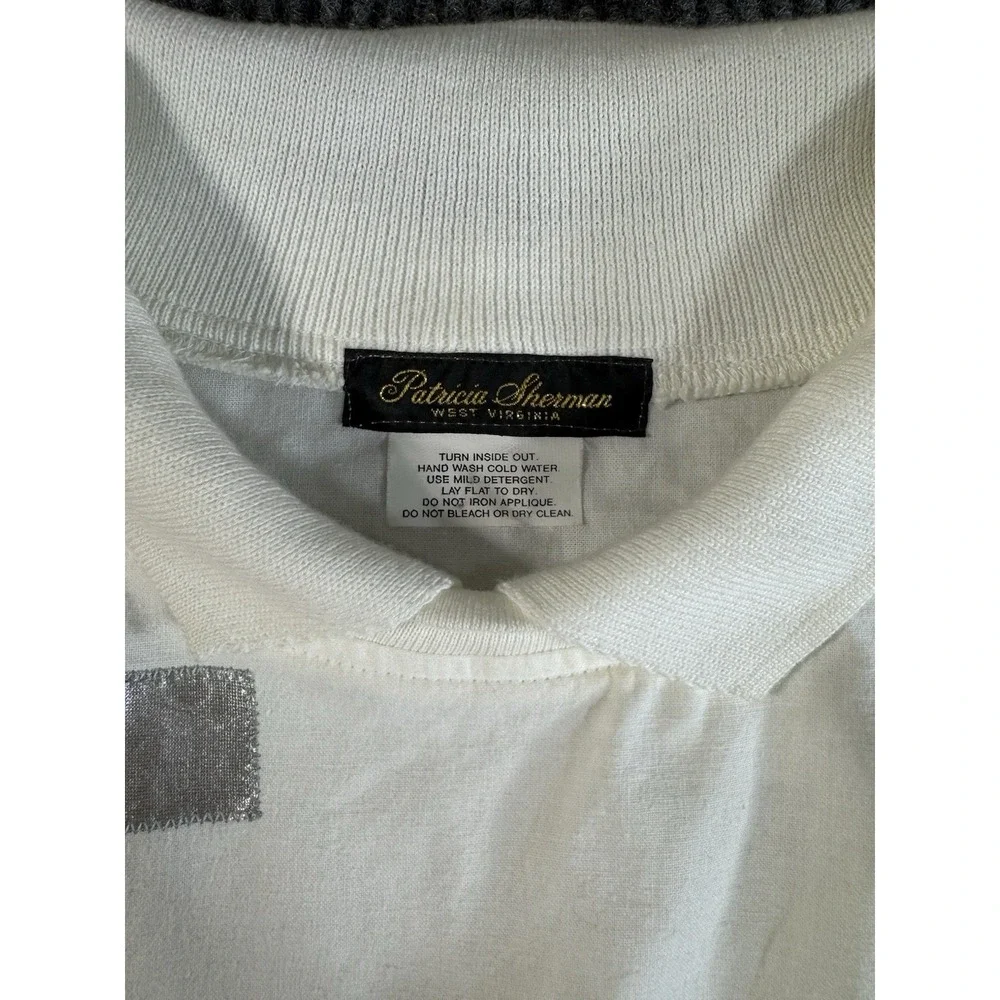 Vintage Patricia Sherman Tennessee‎ Volunteers Sweatshirt White Orange Silver